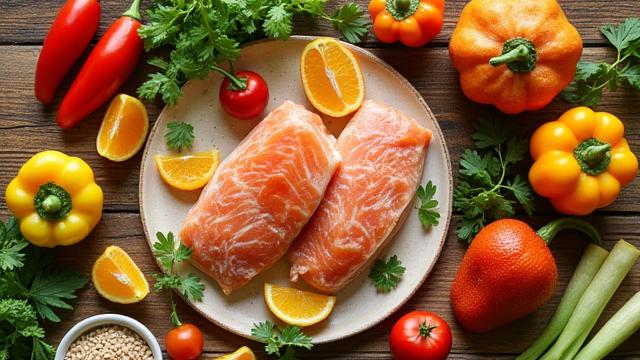 Thumbnail for 'Healthy Aging Nutrition' workshop showing vibrant, healthy food ingredients.